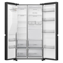 Hisense 632L PureFlat Side by Side Refrigerator With Non-Plumbed Water and Ice Dispenser Black Steel HRSBS633BW hero image