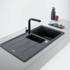 Franke BFG651ONYXFPC 1 and 1/4 Basis Bowl Sink with Reversible Drainer and Sink Accessories image NaN
