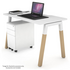 Jason.L Quadro A Leg White Desk with Natural Leg White Cross Beam QDW1006.W.WT image NaN