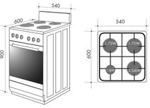 Artusi 54cm Natural Gas White Freestanding Oven AFGG54EG hero image