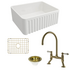 Turner Hastings Novi 60 Butler Sink Pack with Brushed Brass Providence Double Mixer Tap and Accessories PKG028 image NaN