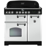Falcon 90cm Classic Deluxe Freestanding Induction Oven/Stove White and Chrome CDL90EIWHCH hero image