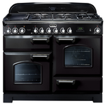 Falcon 110cm Classic Deluxe Freestanding Dual Fuel Oven/Stove Black and Chrome CDL110DFBL-CH hero image