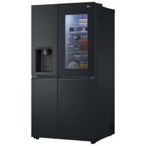 LG 635L Side by Side InstaView Fridge with Ice & Water Dispenser Matte Black GS-V600MBLC hero image