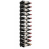KingsBottle 36 Bottle Offset Peg Metal Rail Wall-Mounted Wine Rack RAIL1368-WPH03MBK image NaN