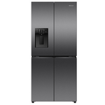 Hisense 483L French Door Fridge Black Steel with Non-Plumbed Ice and Water Dispenser HRCD483TBW hero image