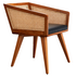 Reddie Jay Rattan Black Leather Natural Teak Frame Chair DCVN57X58X76F10W1 image NaN