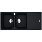 Franke Urban Double Bowl Topmount/Flush Mount Sink with Right Hand Drainer - Onyx UBG621ONRHD hero image