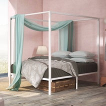 Zinus Patricia Double Metal Canopy Bed Frame White AU-CPBFW-D hero image