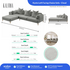 Kalona KYOTO Left Facing Chaise Sofa Cloud WS-205-LC-VILA-11 image NaN