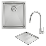 Abey Alfresco 340 Single Bowl Sink with Drain Tray and Gareth Ashton Pull Out Kitchen Mixer Tap FRA340T15 hero image