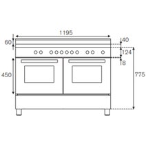 Bertazzoni 120cm Professional Dual Fuel Freestanding Stainless Steel Oven with Griddle Stainless Steel PRO126G2EXT hero image