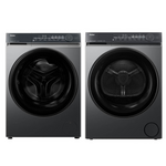 Haier 500 Series 9.5kg Front Load Washer and 8kg Heat Pump Dryer Laundry Package Black HWFS95NB1HDHPS80NB1 hero image