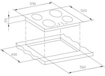 Trinity 60cm Ceramic Touch Control 5 Zone Ceramic Cooktop TRC605 hero image