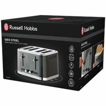 Russells Hobbs Geo Steel 4 Slice Toaster Black Stainless Steel RHT404BLK hero image