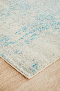 Rug Culture Evoke Extra Large White Blue Rug 500X80CM - EVO-253-WBLU-500X80 hero image