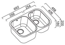 Abey Q180UT2 NuQueen 1 and 3/4 Bowl Undermount Sink Pack hero image