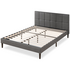 Zinus Leo Fabric Bed Frame Dark Grey Wooden Slats Double AU-FSPBO-D image NaN