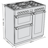 Belling Cookcentre 90cm Duel Fuel Black Freestanding Oven BCC900DFB image NaN