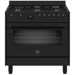 Bertazzoni 90cm Master Series Dual Fuel Matte Black Freestanding Oven MPL96L1ETNC hero image