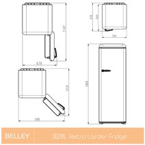 Linarie 328L Single Door Retro Larder Fridge Black LK335LBLACK hero image