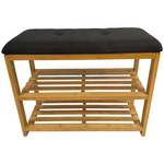 L.T. Williams 2-Tier Bamboo Shoe Rack With Charcoal Seat 9921-LT hero image