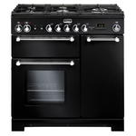 Falcon 90cm Kitchener Freestanding Dual Fuel Oven/Stove Black and Chrome KCH90DFFBL-CH hero image