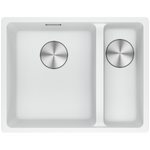 Franke Maris 340/150mm 1 and 1/2 Bowl Right Flushmount Sink with Extension Drainer Polar White MRG260SBRPW-FPC hero image