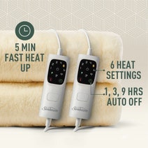 Sunbeam Sleep Perfect Wool Fleece Anti Bacterial Queen Electric Blanket BLW6651 hero image