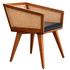 Reddie Jay Rattan Black Leather Natural Teak Frame Chair DCVN57X58X76W1F10 image NaN