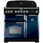 Falcon 90cm Classic Deluxe Freestanding Induction Oven/Stove Royal Blue and Chrome CDL90EIRBCH hero image