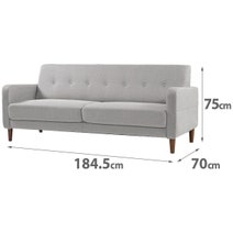 Zinus Adair Modern 3 Seater Sofa with Armrest Pockets Light Grey AU-AD-LG-3P hero image