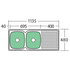 Oliveri Endeavour Double Bowl Topmount Sink with Right Hand Drainer EE70NTH  image NaN