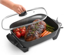 Sunbeam Compact Cafe Grill Sandwich Press & Contact Grill and Classic Banquet Fry Pan Pack GR8210FP5910 hero image