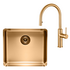 Titan Essentials 500mm Single Bowl Sink & Pull Out Gooseneck Kitchen Mixer Tap Package - Brass TSBRPK522 image NaN