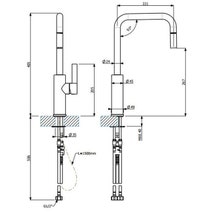 Armando Vicario LUZ-B Luz Kitchen Mixer with Pull-Out Tap hero image
