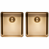Titan Essentials 350mm & 350mm Double Bowl Kitchen Sink - Brass TSBR4040 image NaN