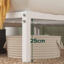 Zinus Figari Queen Metal and Bamboo Bed Frame With Adjustable Headboard White AU-FBOBH2-39Q hero image