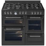 Artusi 100cm Dual Fuel Matte Black Freestanding Oven AFGR1047B hero image