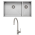 Oliveri Spectra 1 and 1/2 Bowl Sink and Venice Brushed Nickel Pull Out Tap Pack VE520FBN-PSB35SS image NaN