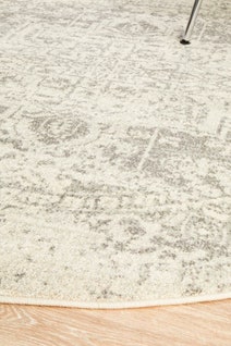Rug Culture Evoke Small White Silver Rug 150X150CM - EVO-253-WSIL-150X150 hero image