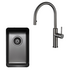 Titan Essentials 250mm Single Bowl Sink & Pull Out Gooseneck Kitchen Mixer Tap Package - Gunmetal TSGMPK282 image NaN