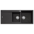 Oliveri Santorini 1 and 3/4 Bowl Topmount Sink With Left Hand Drainer And Overflow Black ST-BL1512-OF image NaN