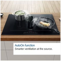 Bosch 70cm Series 6 Induction Cooktop with Downdraft Ventilation Black PVQ711H26E hero image