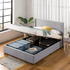 Zinus Maddon Double Upholstered Gas Lift Storage Bed Frame Light Grey AU-FPPST1-12D image NaN