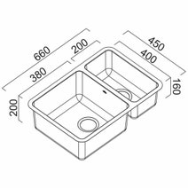 Abey LG180UTPK Lago 1 and 1/3 Bowl Undermount Sink Pack hero image