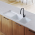 Turner Hastings Cuisine 116 x 50 Inset or Undermount Double Bowl Left Hand Drainer Sink with Tap Hole - Gloss White CUD116FS-LHD image NaN
