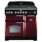 Falcon 90cm Classic Deluxe Freestanding Dual Fuel Oven/Stove Cranberry and Chrome CDL90DFCY-CH hero image