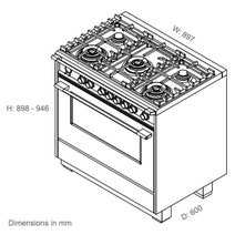 Fisher & Paykel 90cm Series 9 Classic Style Freestanding Dual Fuel Pyrolytic Oven Black OR90SCG6B1 hero image
