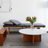 Reddie Bob Day Bed Black Leather Natural Teak DBBO180X70X40F10W1 image NaN